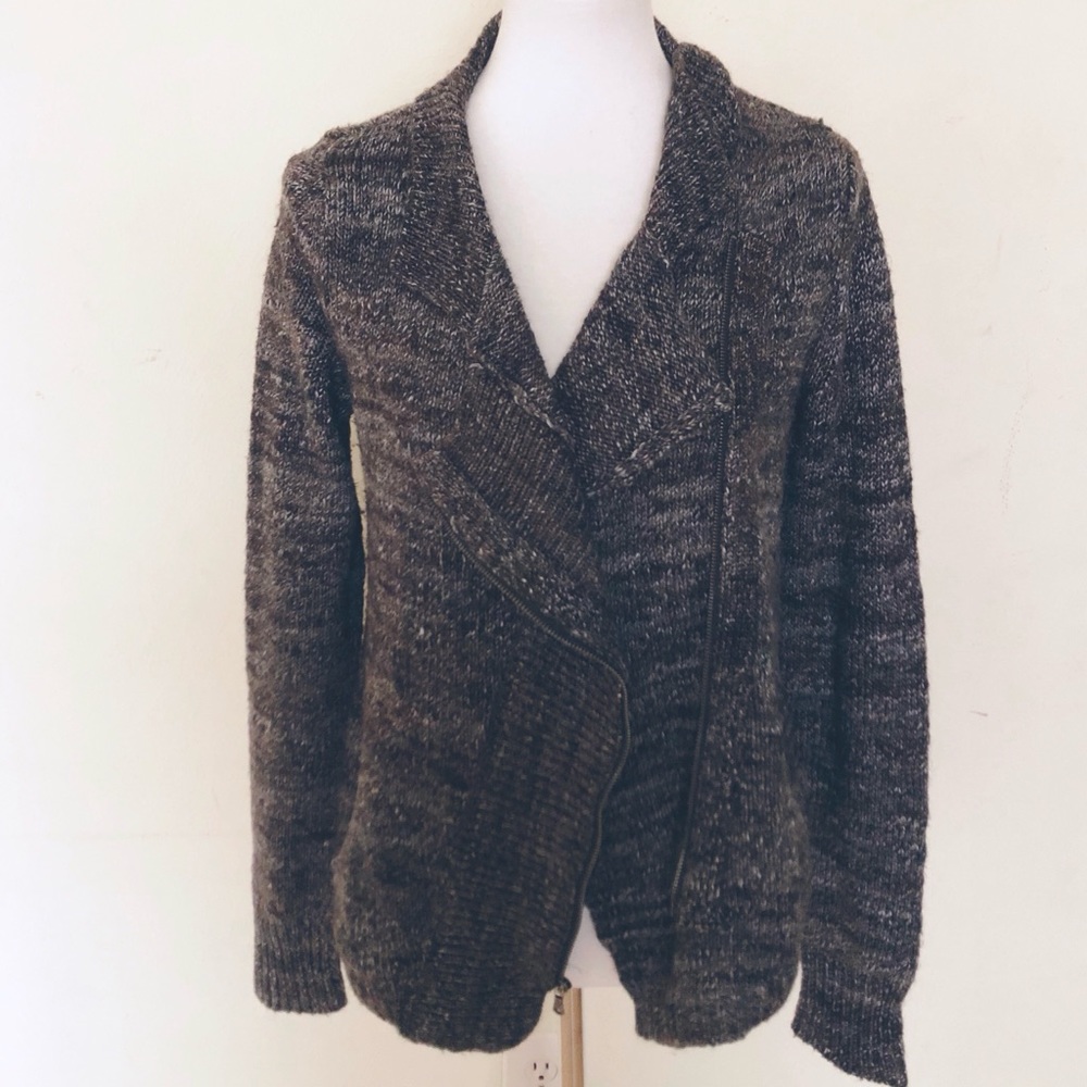 Gap Brown motorcycle sweater zip up small